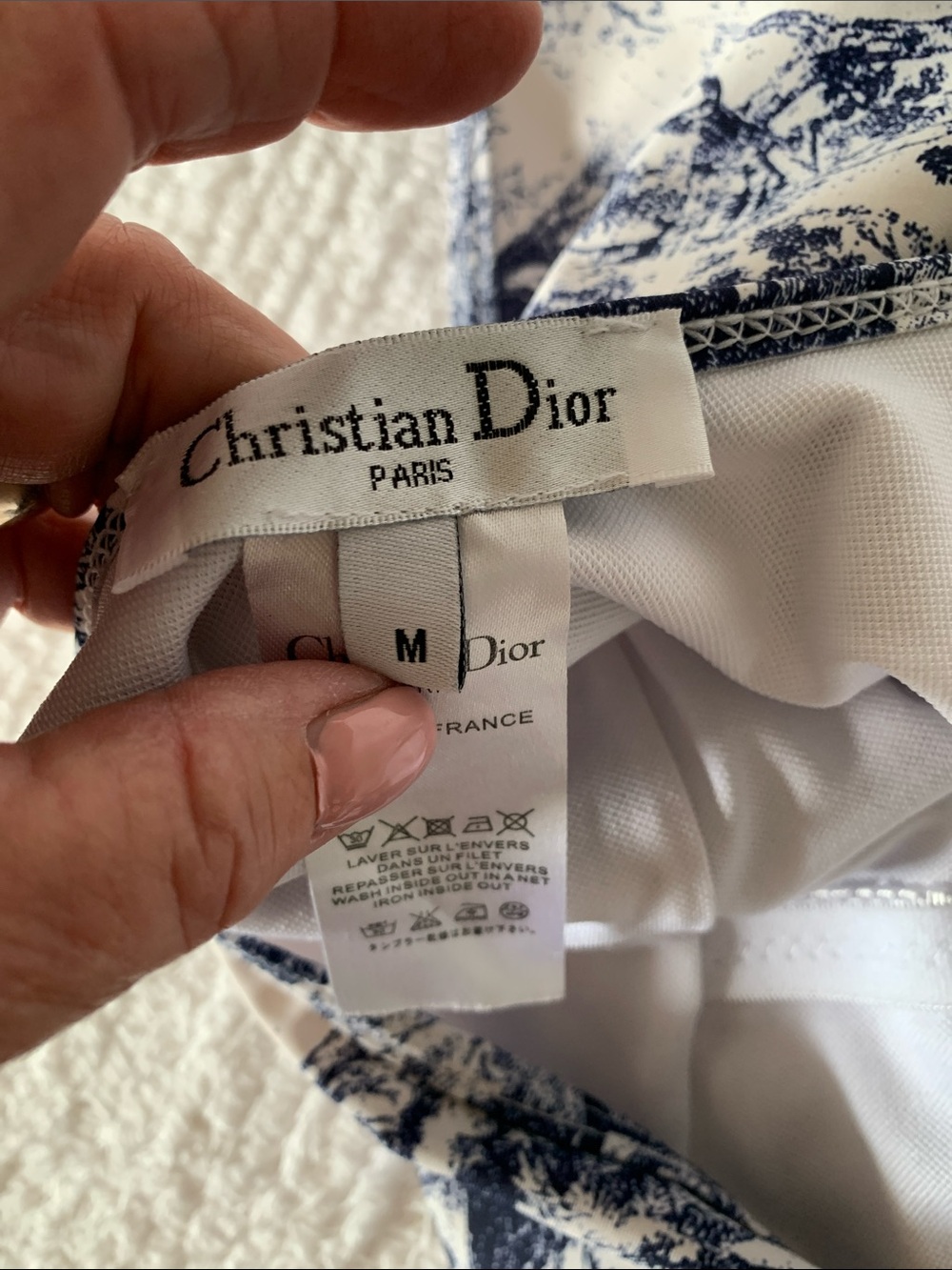 Dior Navy & White Toile Logo One-Piece Swimsuit - Picture 4 of 6